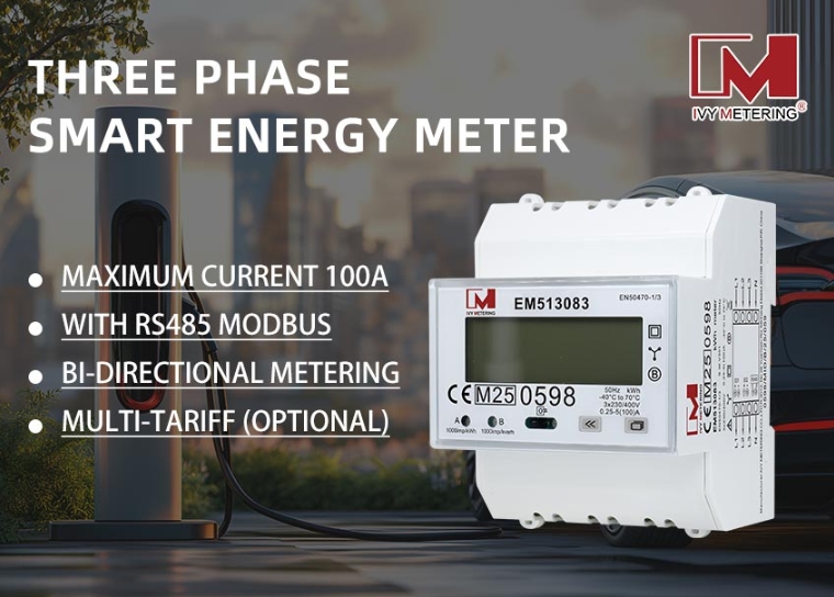 Optimice la gestión de la carga de vehículos eléctricos con los medidores de energía trifásicos RS485 de IVY METERING