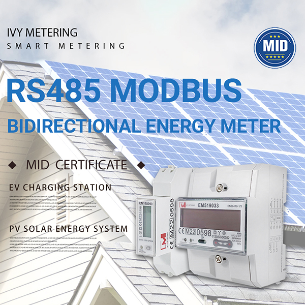 Medidor de energía bidireccional RS485 Modbus de 1/3 fases para solución fotovoltaica EV EM519032/33/24 EM118089/90/91