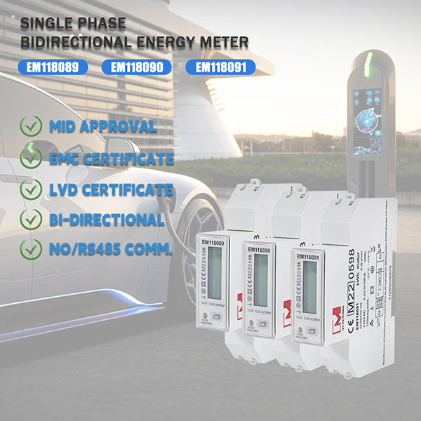 Medidor de energía bidireccional RS485 Modbus de 1/3 fases para solución fotovoltaica EV EM519032/33/24 EM118089/90/91