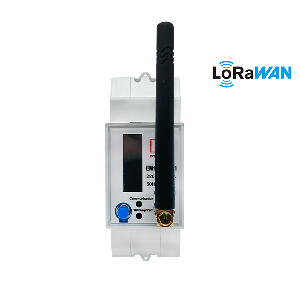 EM114039 medidor de energía eléctrica inteligente inalámbrico Modbus LoRaWAN monofásico con aprobación MID