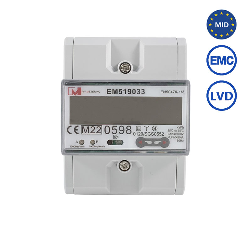 EM519033 Corriente máxima 40 A, 45 A, 60 A, 80 A  comunicación RS485 MODBUS Consumo de energía kwh Medidor