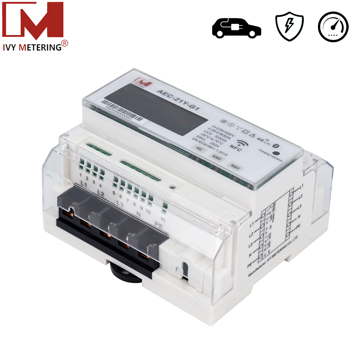 Módulo de carga inteligente de medición de carga de vehículos eléctricos compactos multifuncionales IVY
