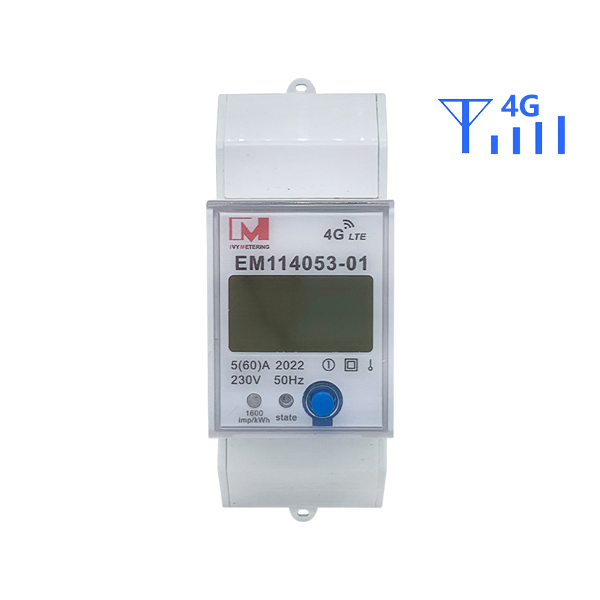 Medidor inteligente de electricidad GSM EM114053 con montaje en riel DIN y GSM