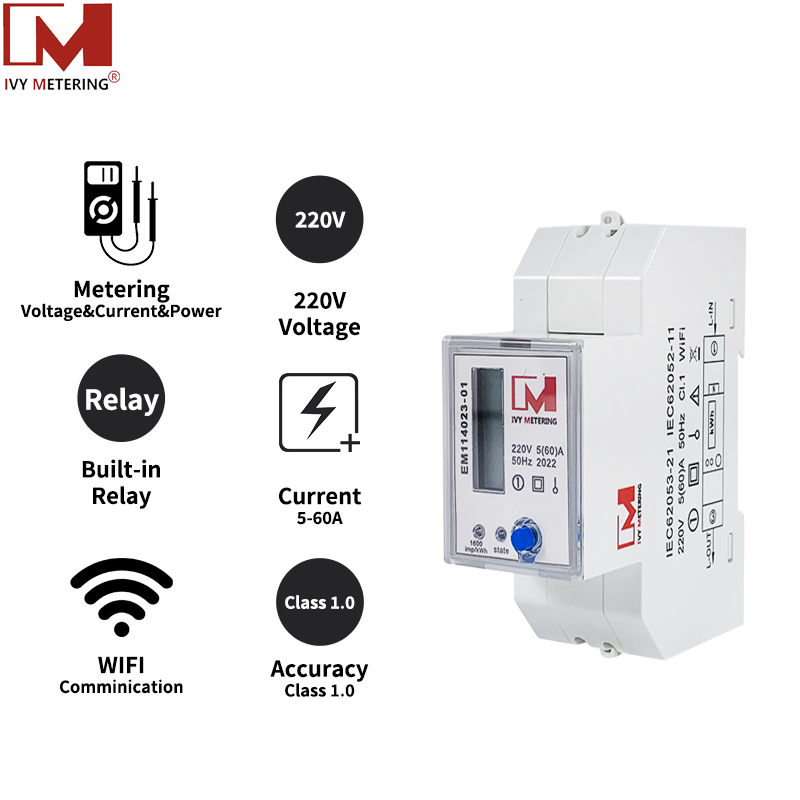 Medidor de energía Wi-Fi EM114016 Medidores de electricidad CA y CC con comunicación inalámbrica Wi-Fi