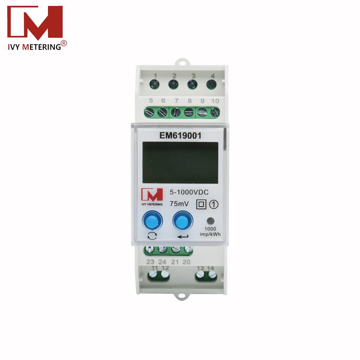 EM619001 PTB MID/Eichrecht certificación 1000V DC bidireccional Energy Meter for DC EV Charger