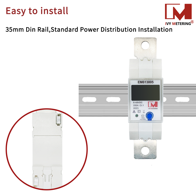 EM613005 8~48V RS485 Modbus Contador de energía DC de 48V Contador de energía DC Contador de producción de energía solar DC